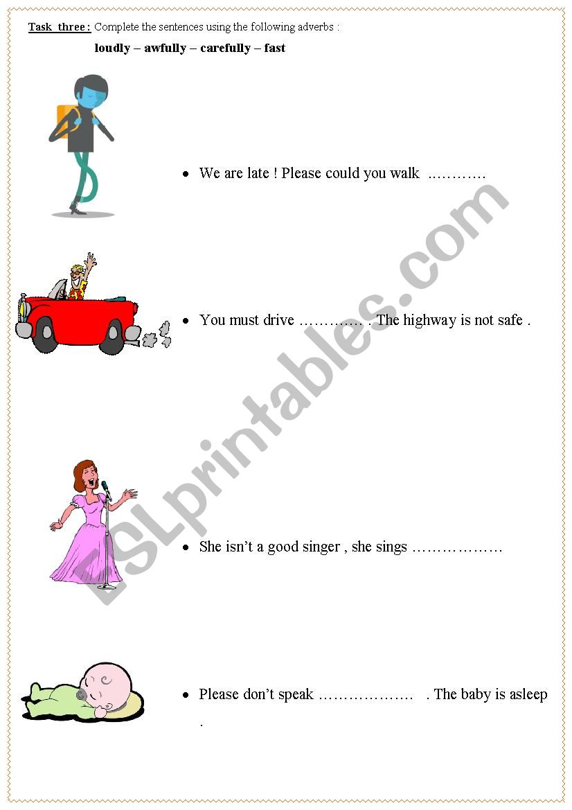 Adverbs of manner worksheet