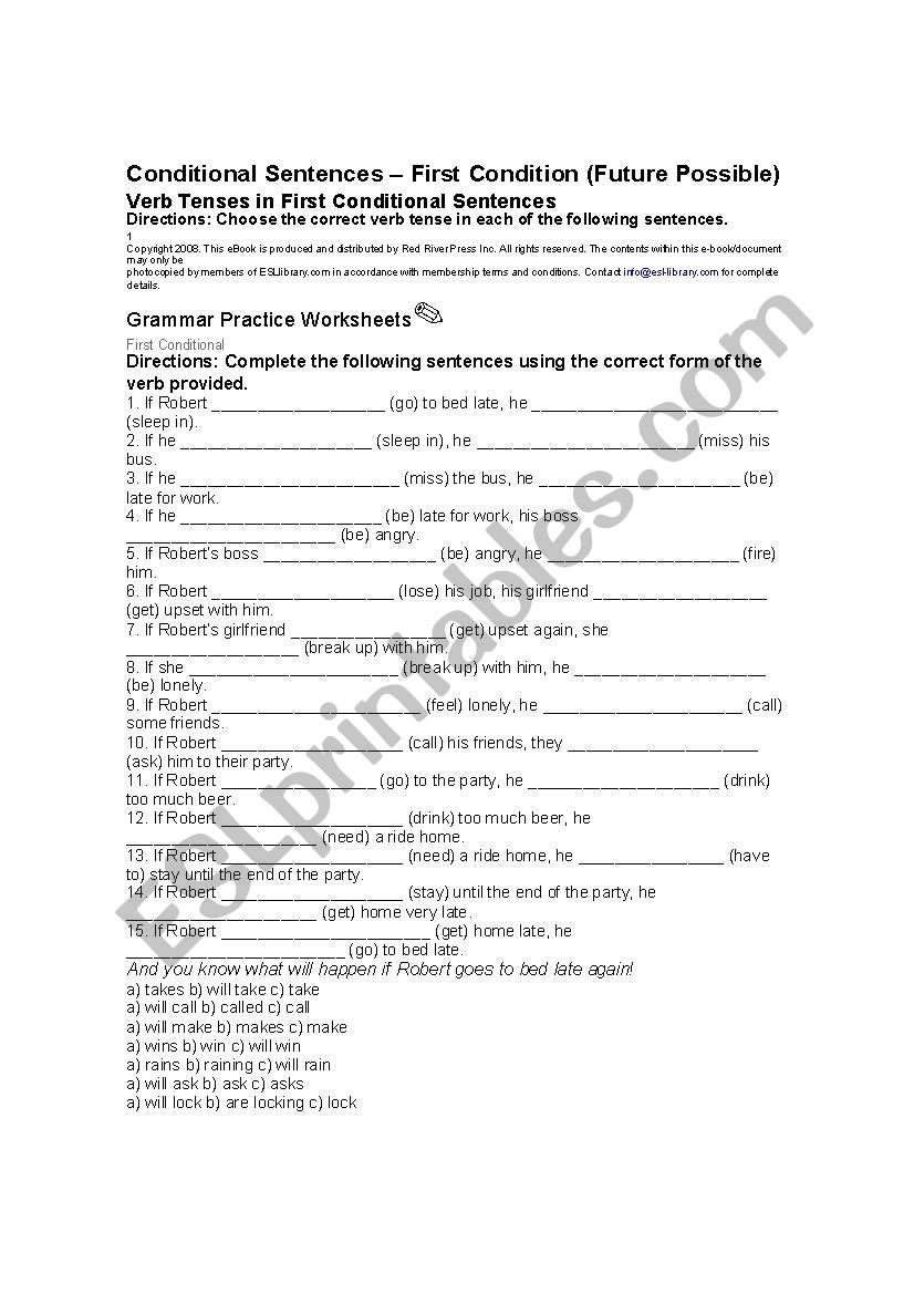 First Conditional worksheet