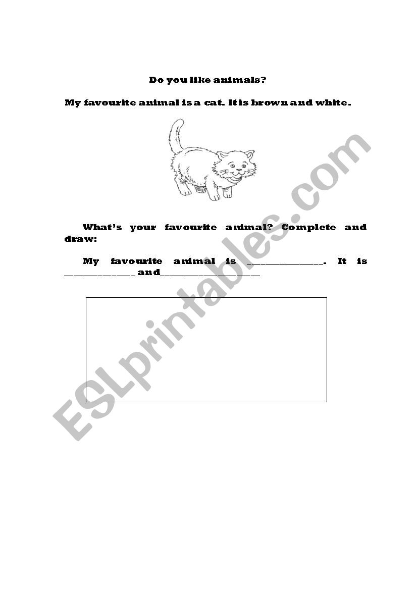 Do you like animals? worksheet