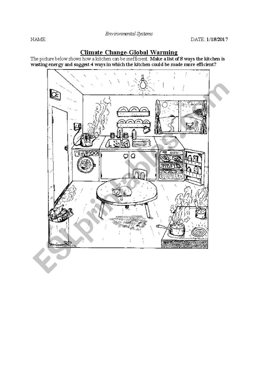 Global Warming Worksheet worksheet