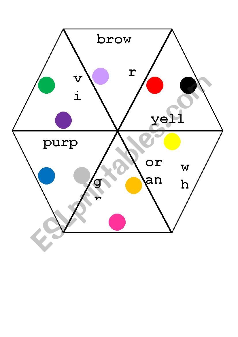 Colours puzzle board game worksheet