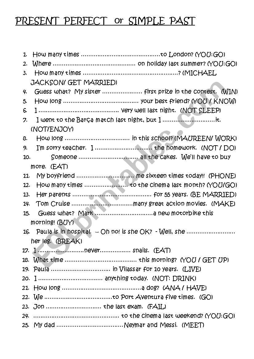 PRESENT PERFECT or SIMPLE PAST