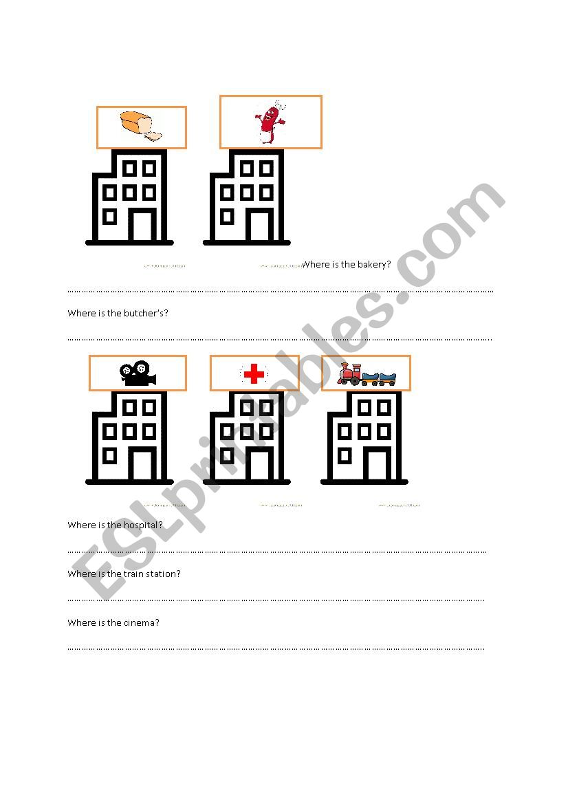 PLACES IN THE CITY, PREPOSITIONS OF PLACE