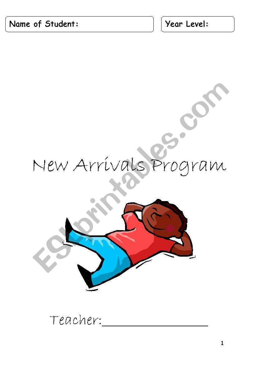 New Arrivals Program Sample worksheet