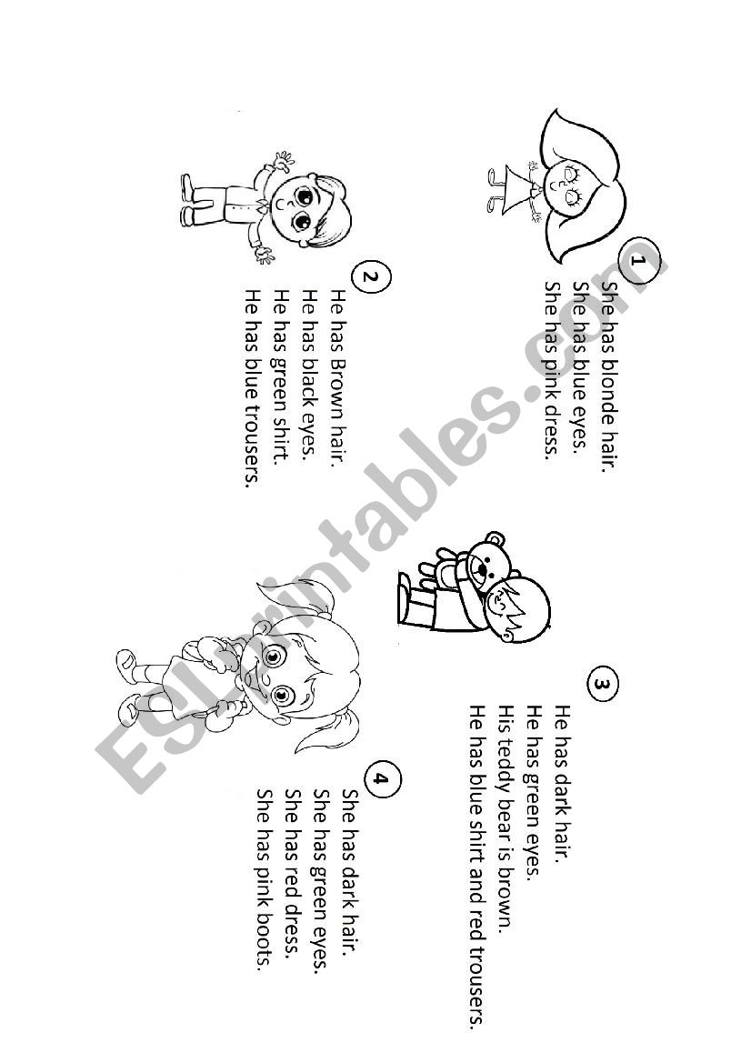 Read and color has got body clothes