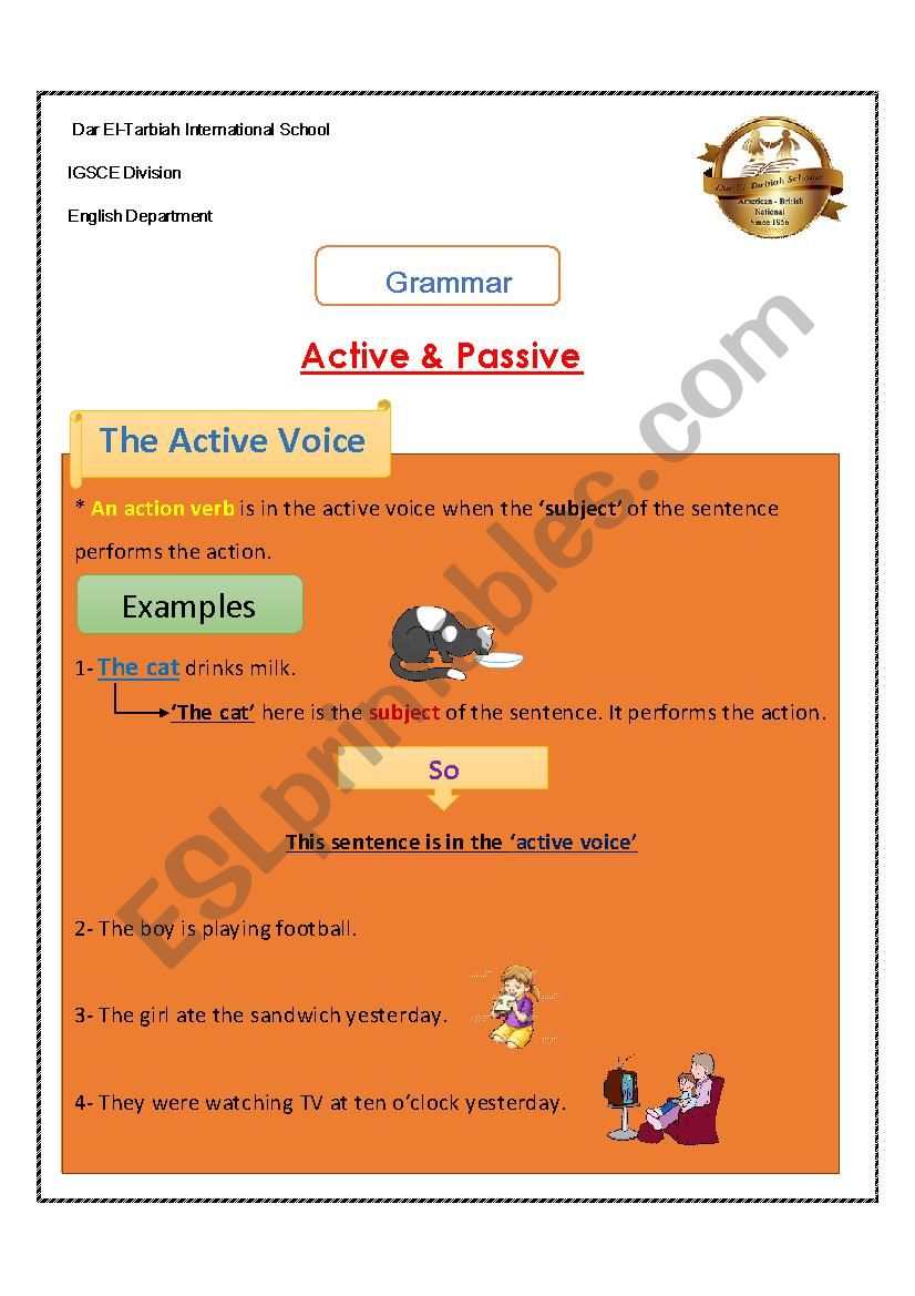 the passive voice worksheet