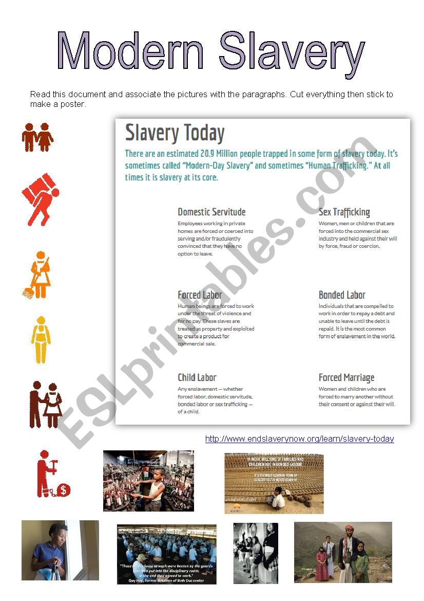 Modern slavery worksheet