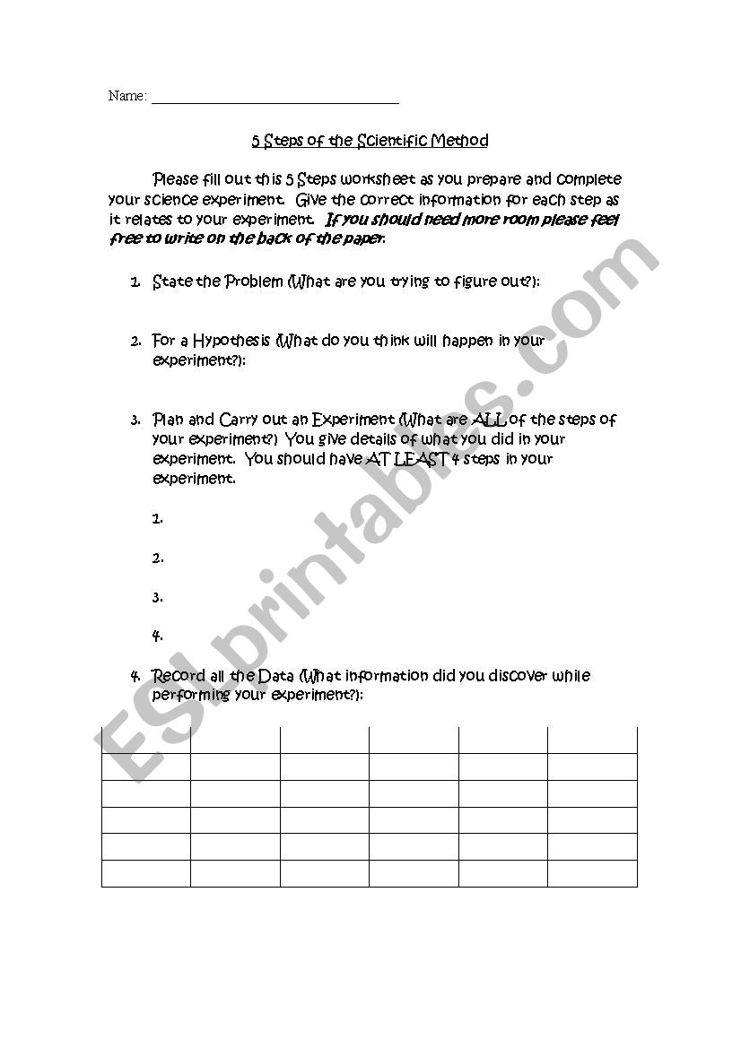 20 Steps of Scientific Method Review Quiz - ESL worksheet by Intended For Scientific Method Review Worksheet
