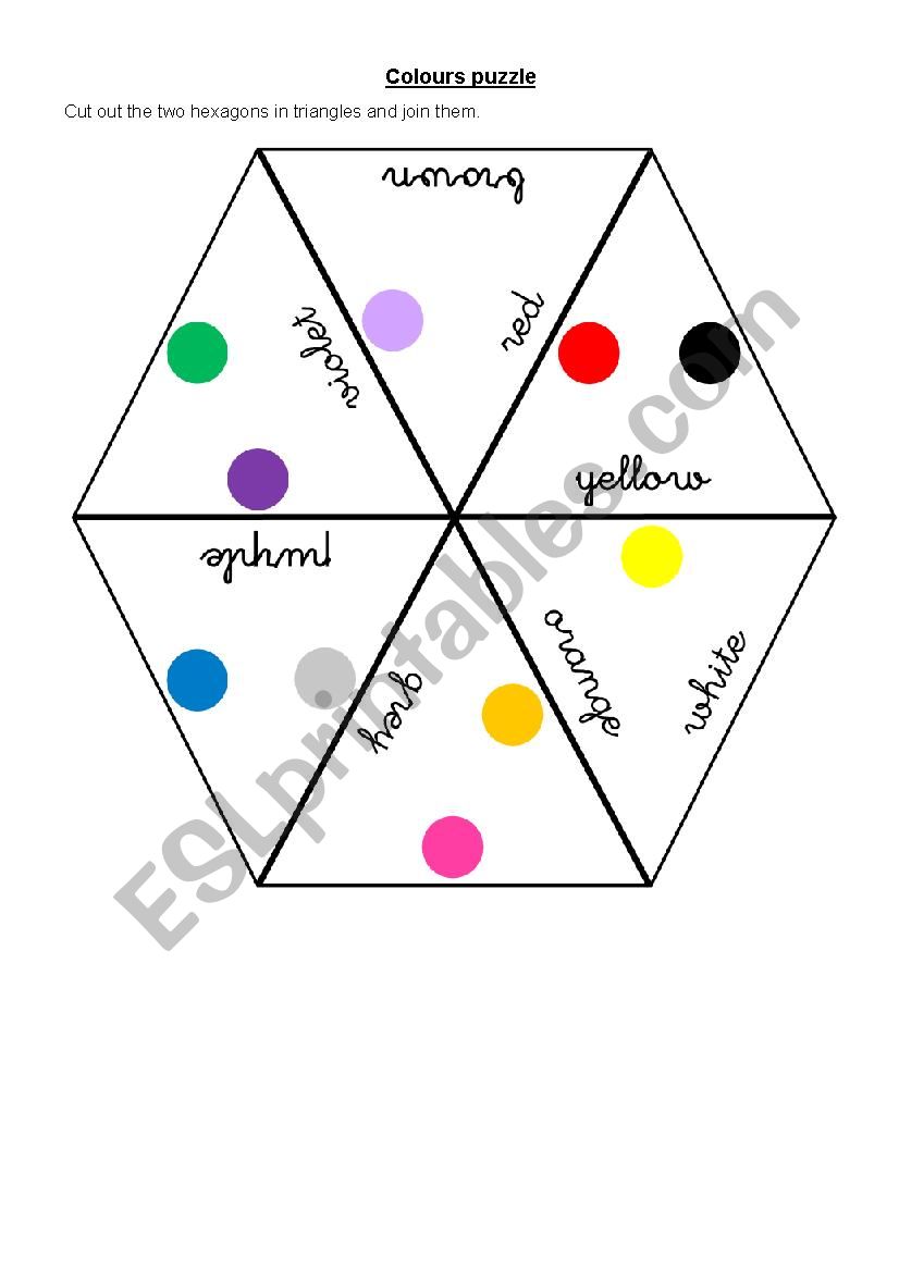 Colours puzzle board game worksheet