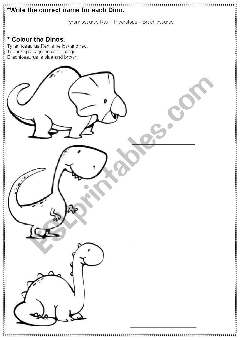 Dinosaurs worksheet