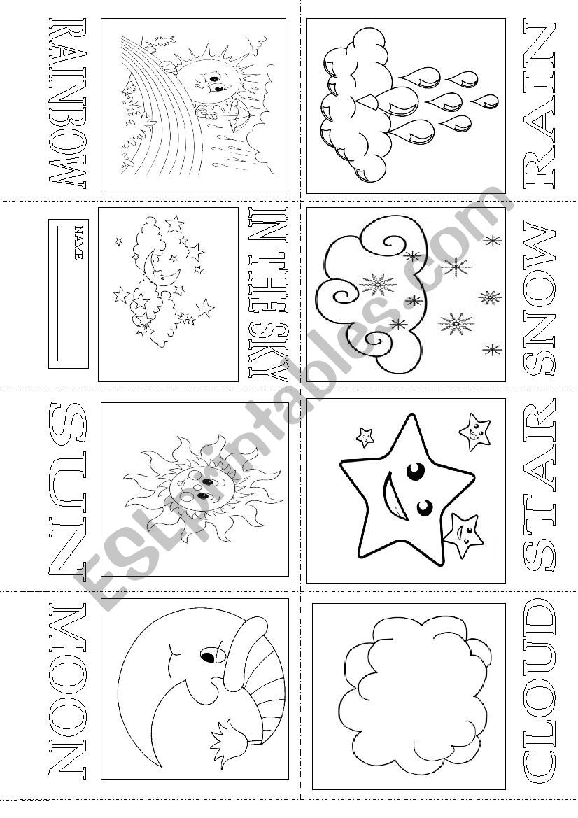 IN THE SKY MINI BOOK worksheet