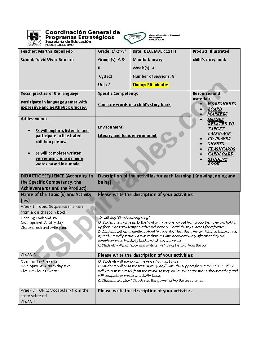 lesson plan worksheet