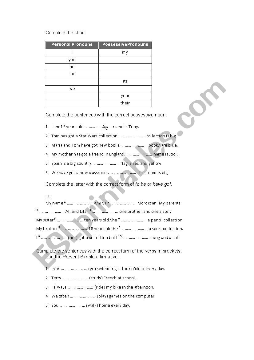 Some, any present simple worksheet