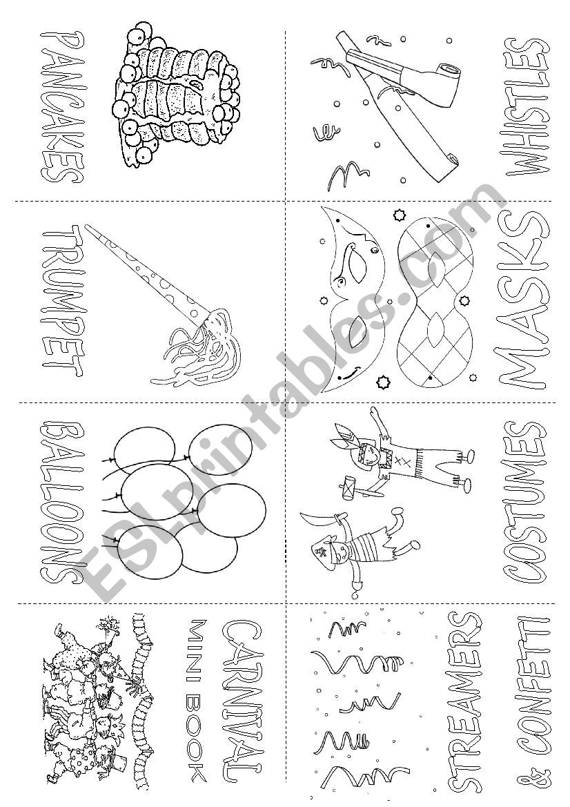 Carnival mini book 1 worksheet