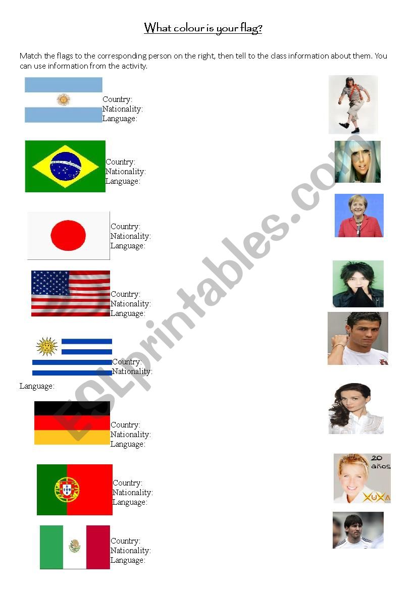 Flags And Nationalities worksheet