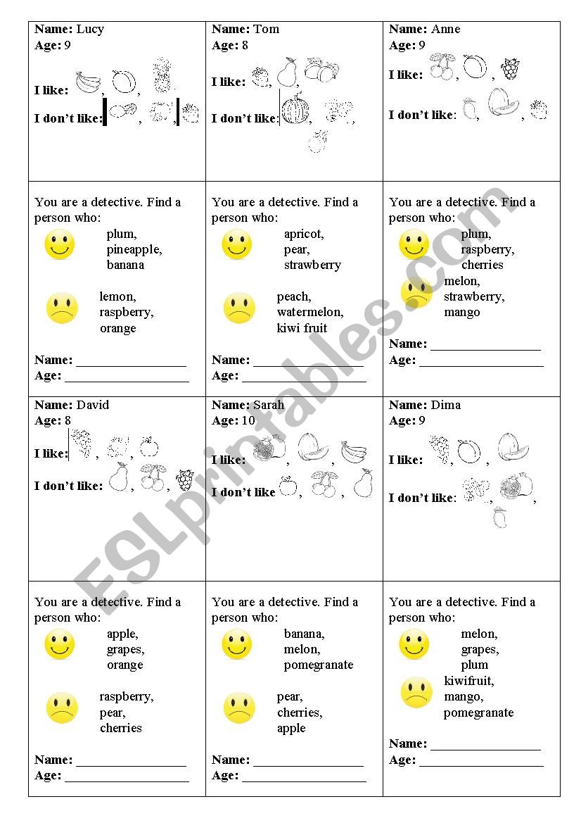 Secret agent (game) worksheet