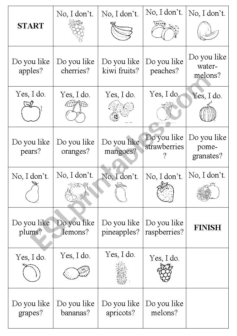 Do you like ...? (loop game) worksheet