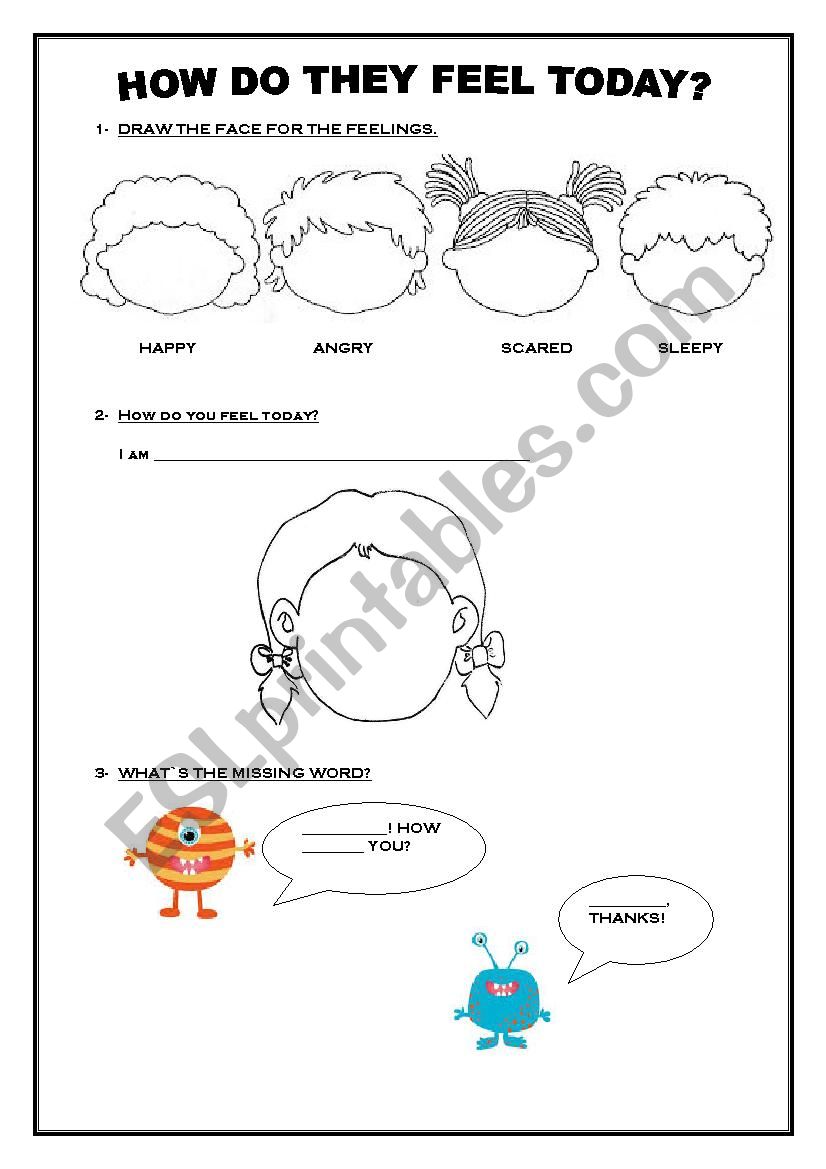 Feellings worksheet