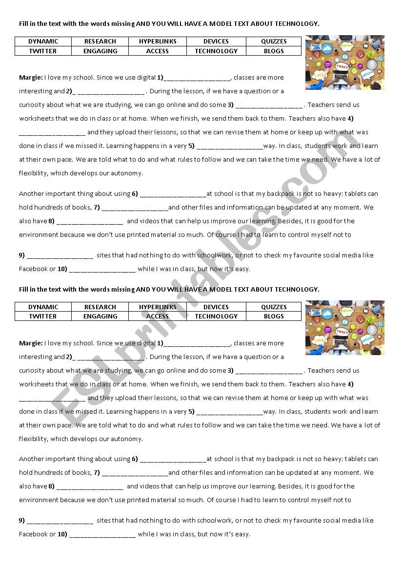 Vocabulary 1 - technology worksheet