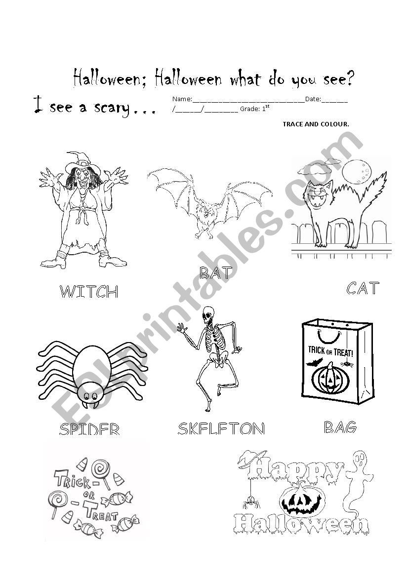 Halloween what do you see worksheet