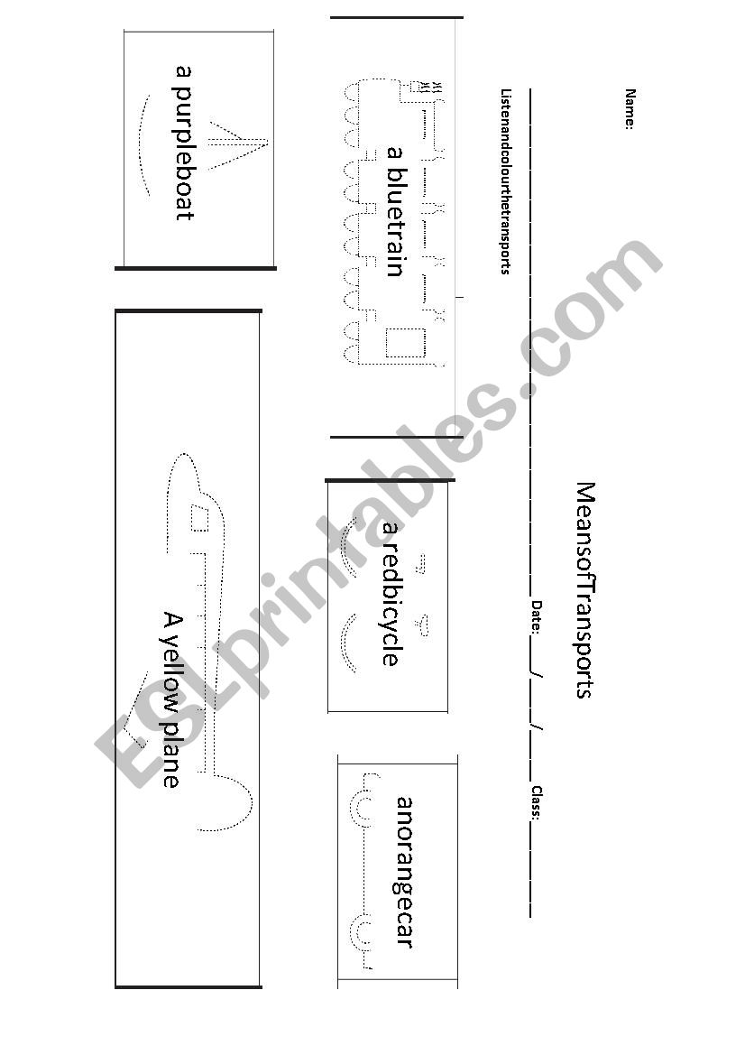 Transports worksheet