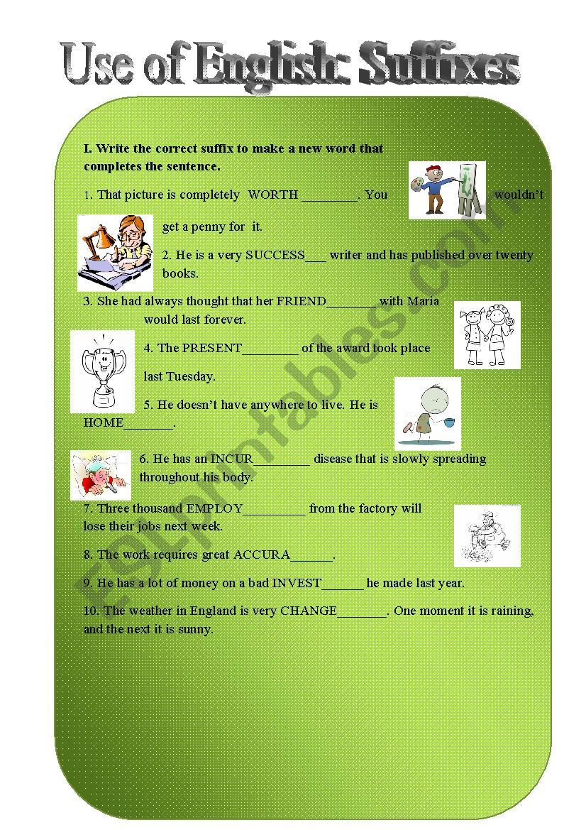 Use of English worksheet