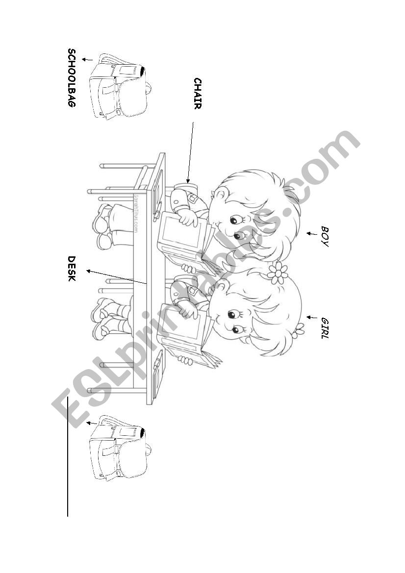 school objects 2 worksheet