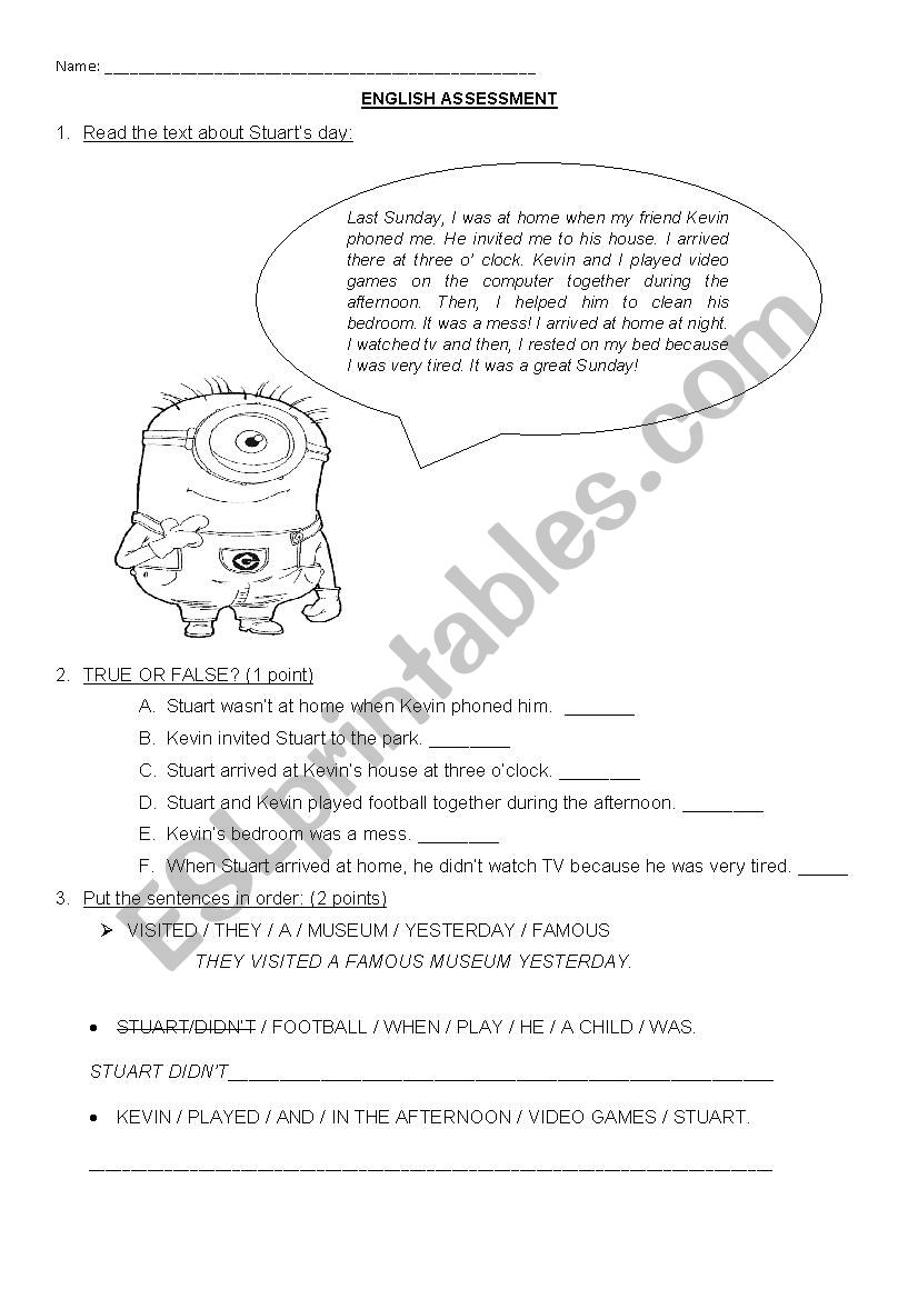 PRACTICAL WORK. PAST SIMPLE (regular verbs)