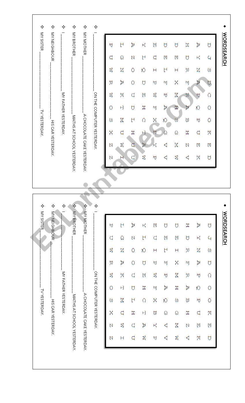 PAST SIMPLE (regular verbs)- activity