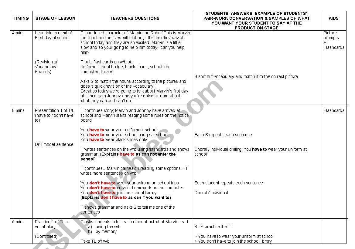 modals lesson plan worksheet