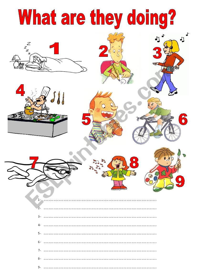 What are they doing? worksheet