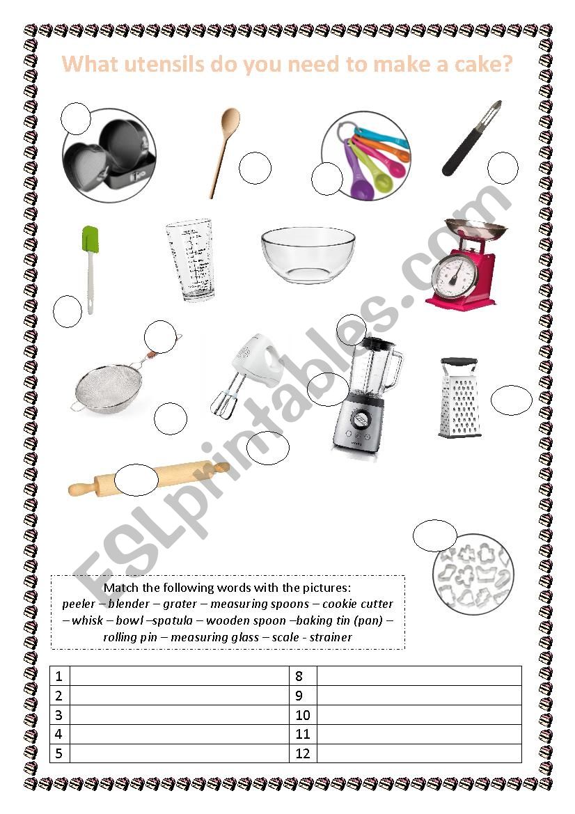 Kitchen Utensils worksheet