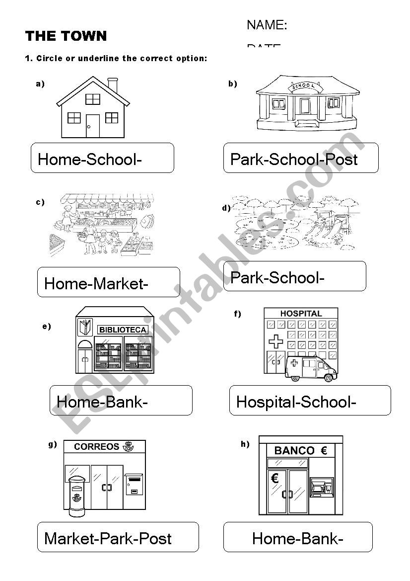 The town worksheet