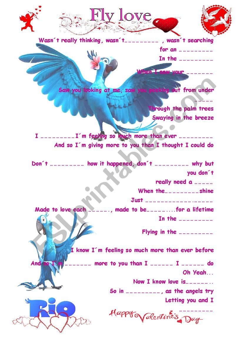 Fly love worksheet