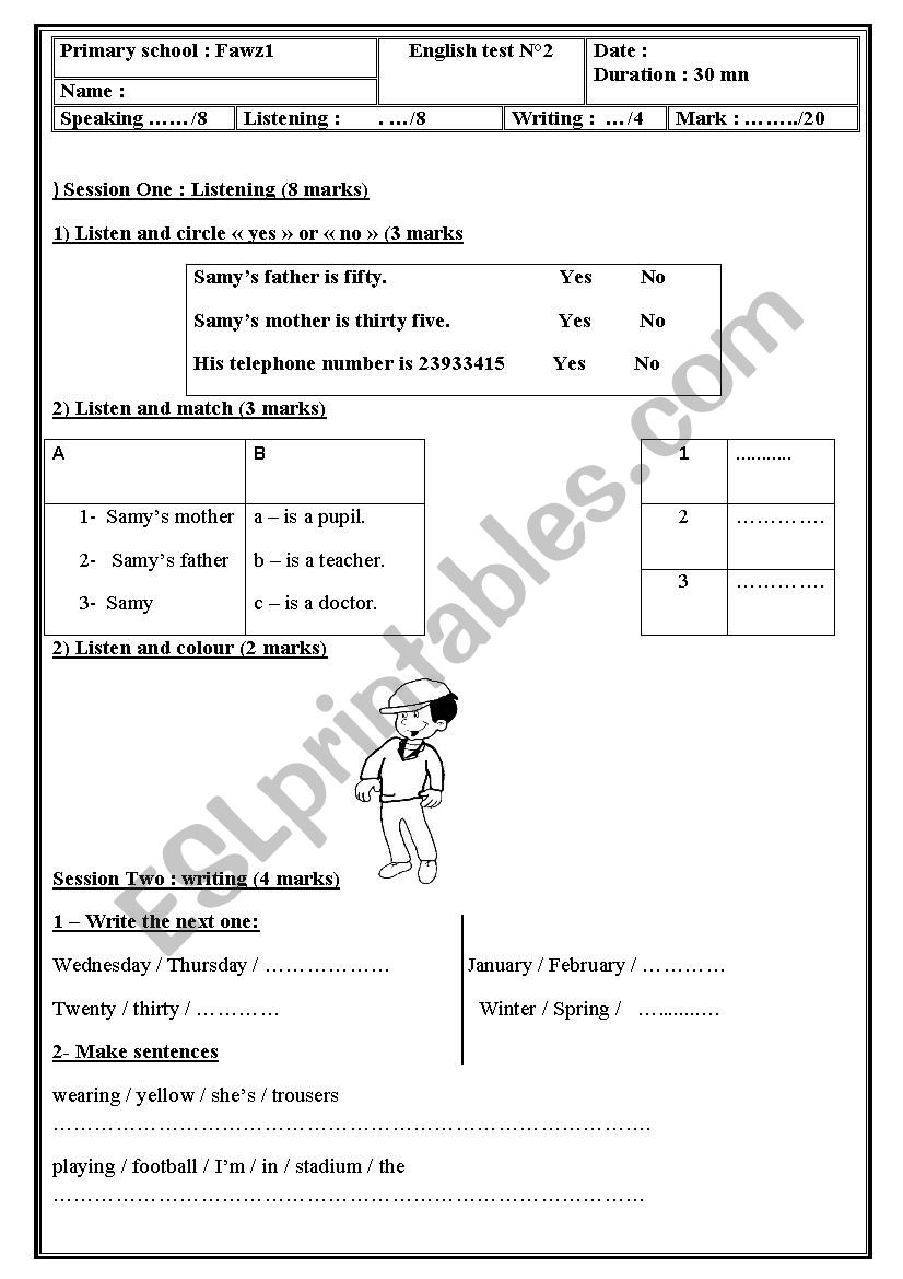 listening test N2 worksheet