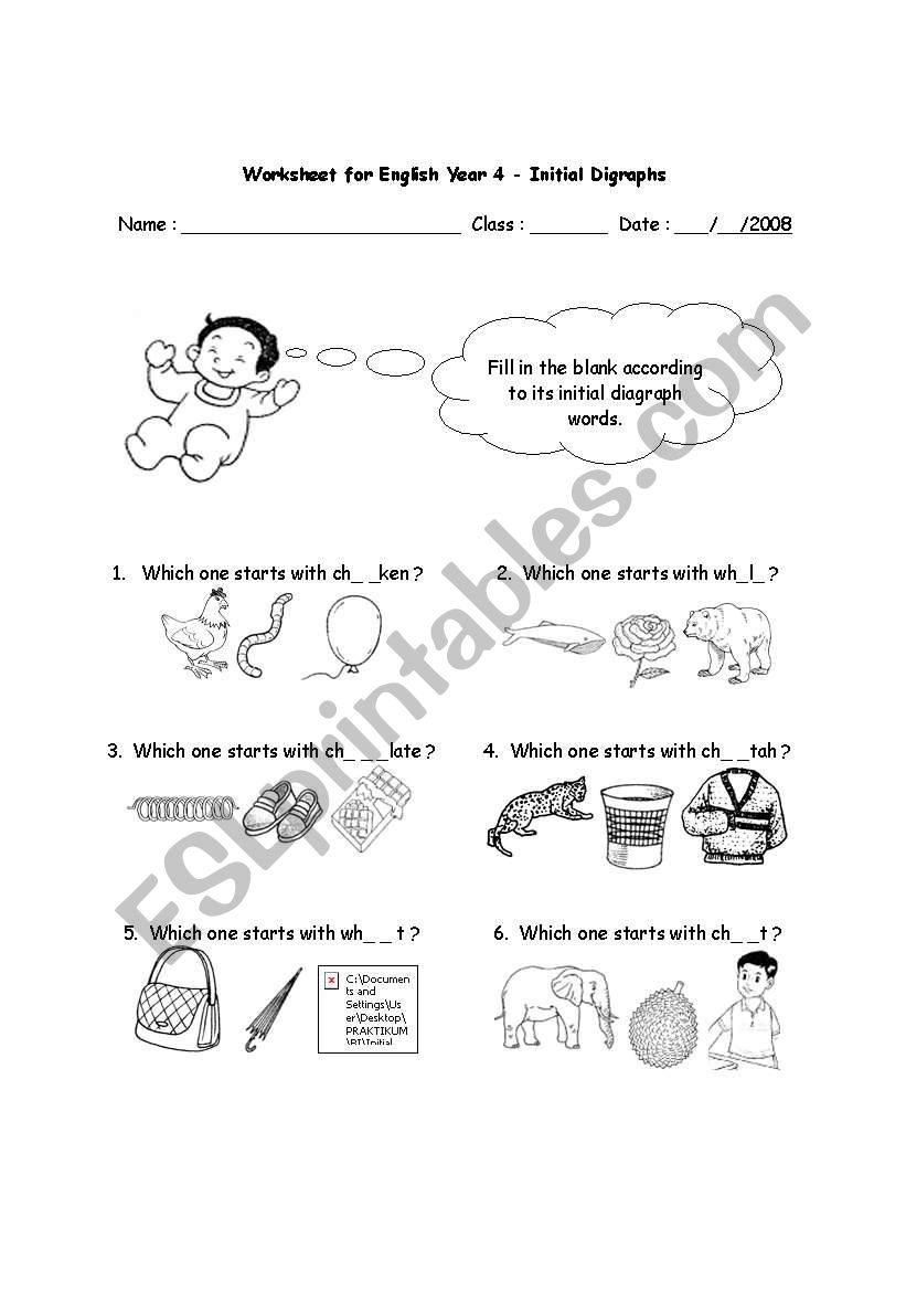 INITIAL DIAGRAPH worksheet