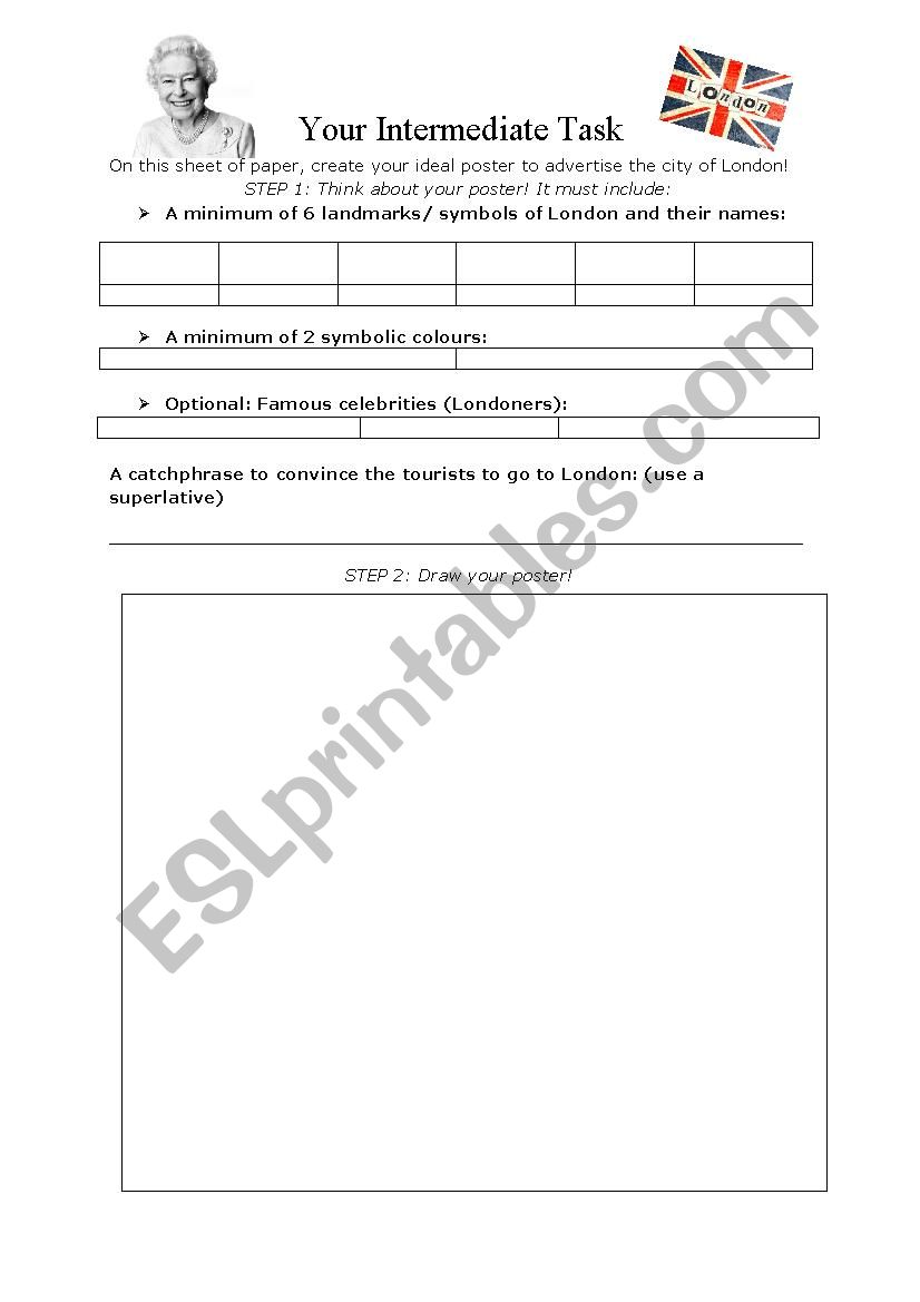 DRAW A POSTER OF LONDON worksheet