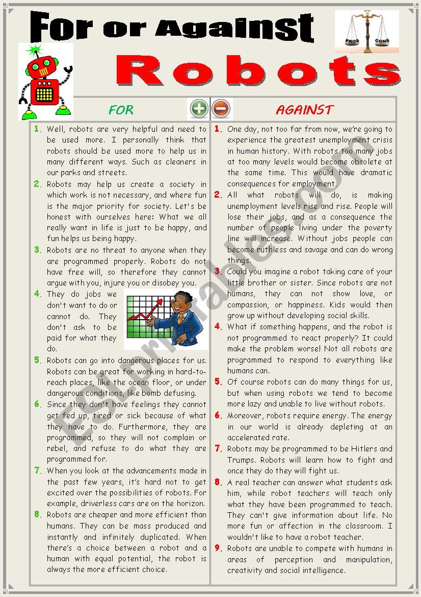 For or against robots (Debating)