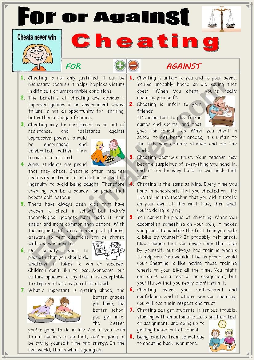 For or against cheating  (Debating)