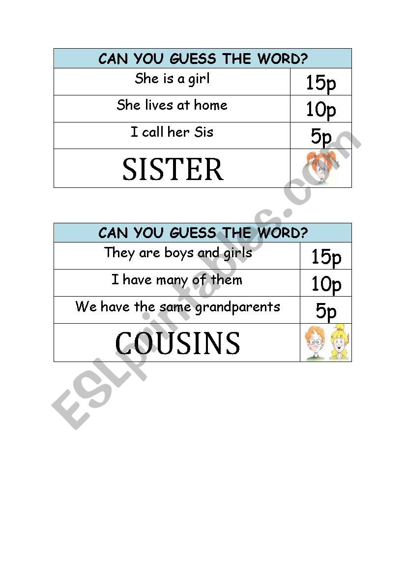 CLUE GAME worksheet