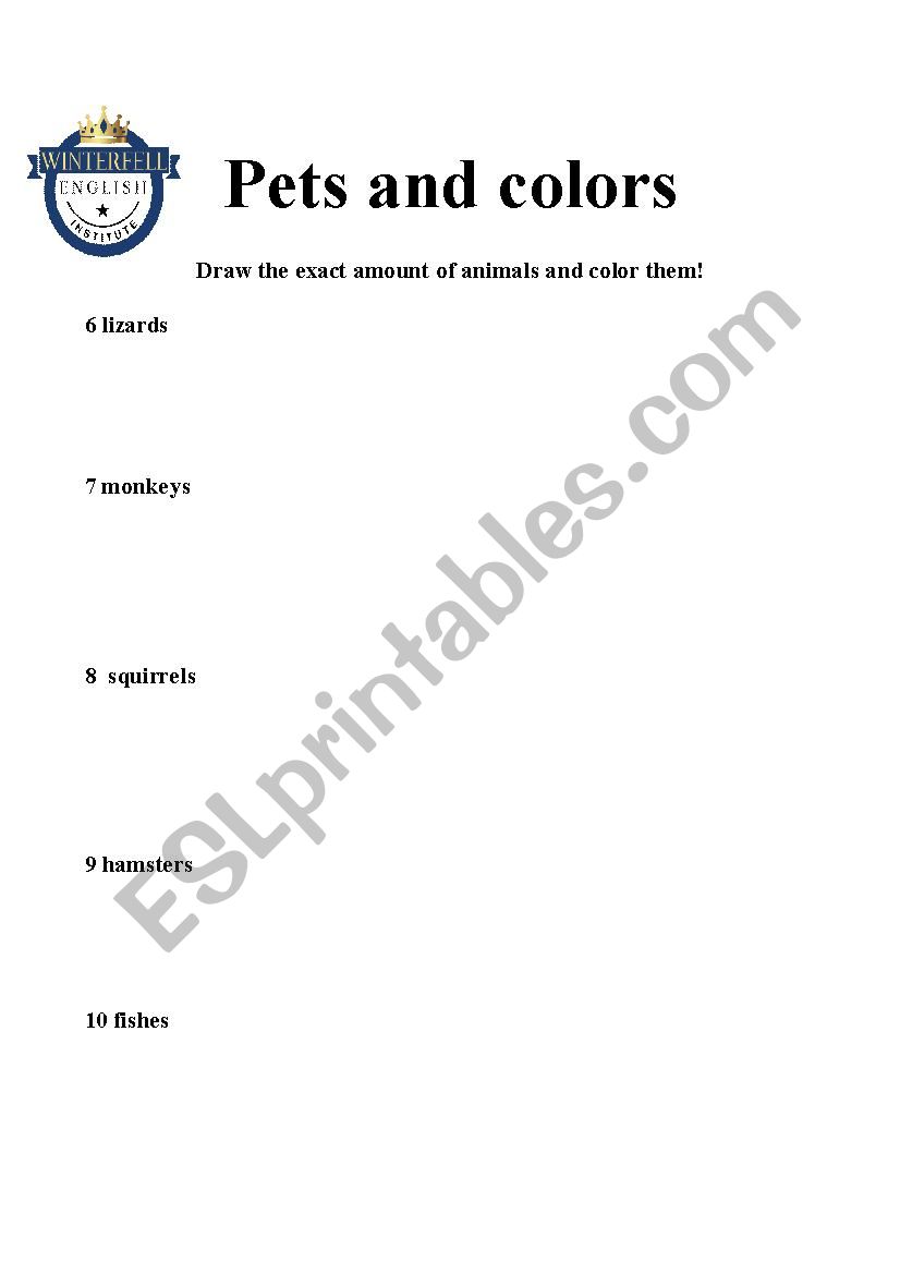 Animal activities  worksheet