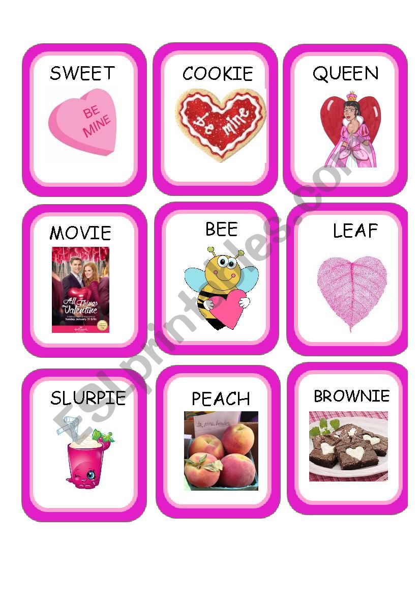 Valentines Long E Activity Set - Match Cards