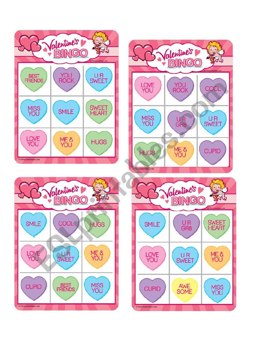 VALENTINE BINGO 2 worksheet