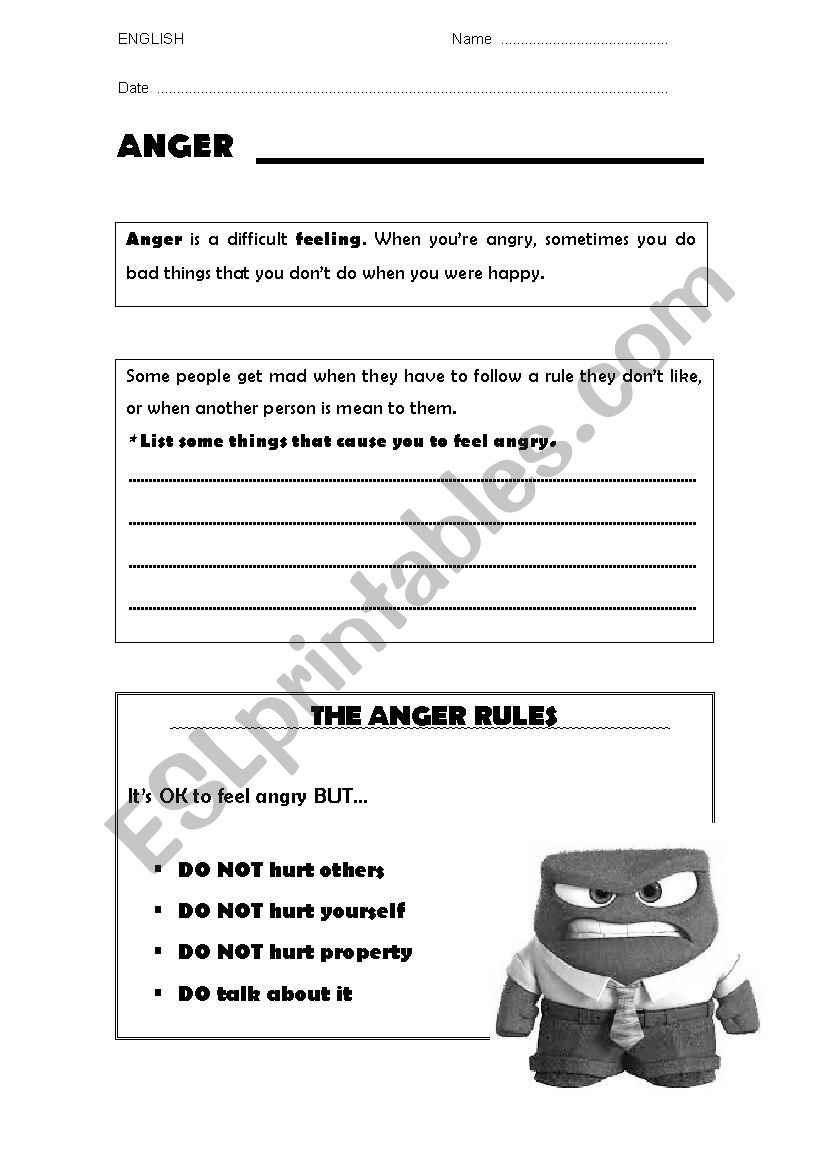 Anger. United breaks guitars worksheet