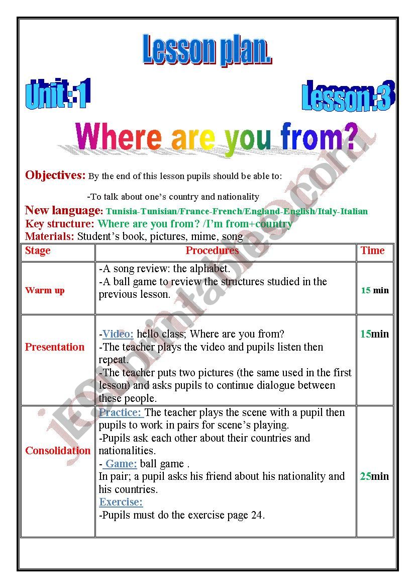 where are you from worksheet