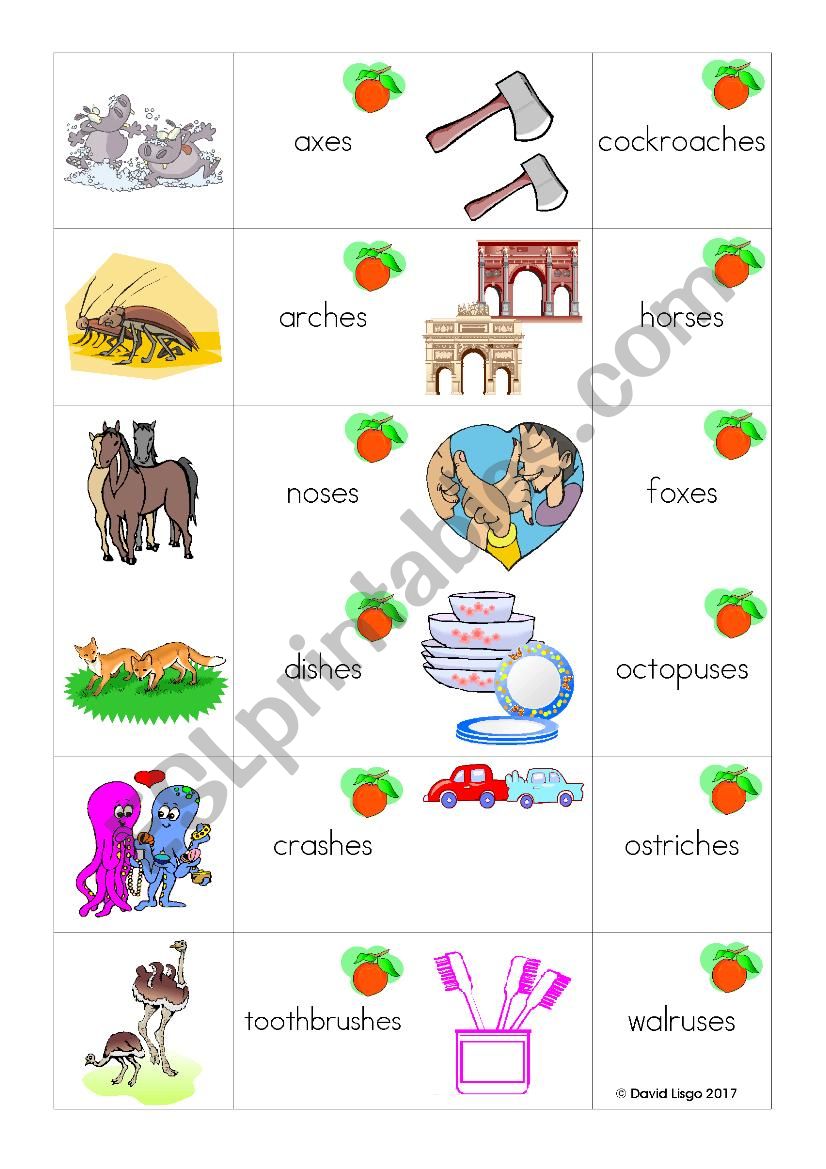 Plural es Loopcards worksheet