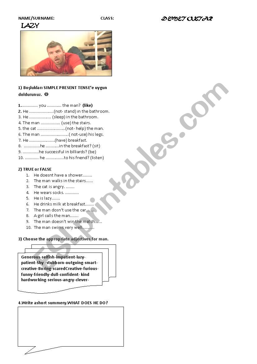  personality worksheet worksheet