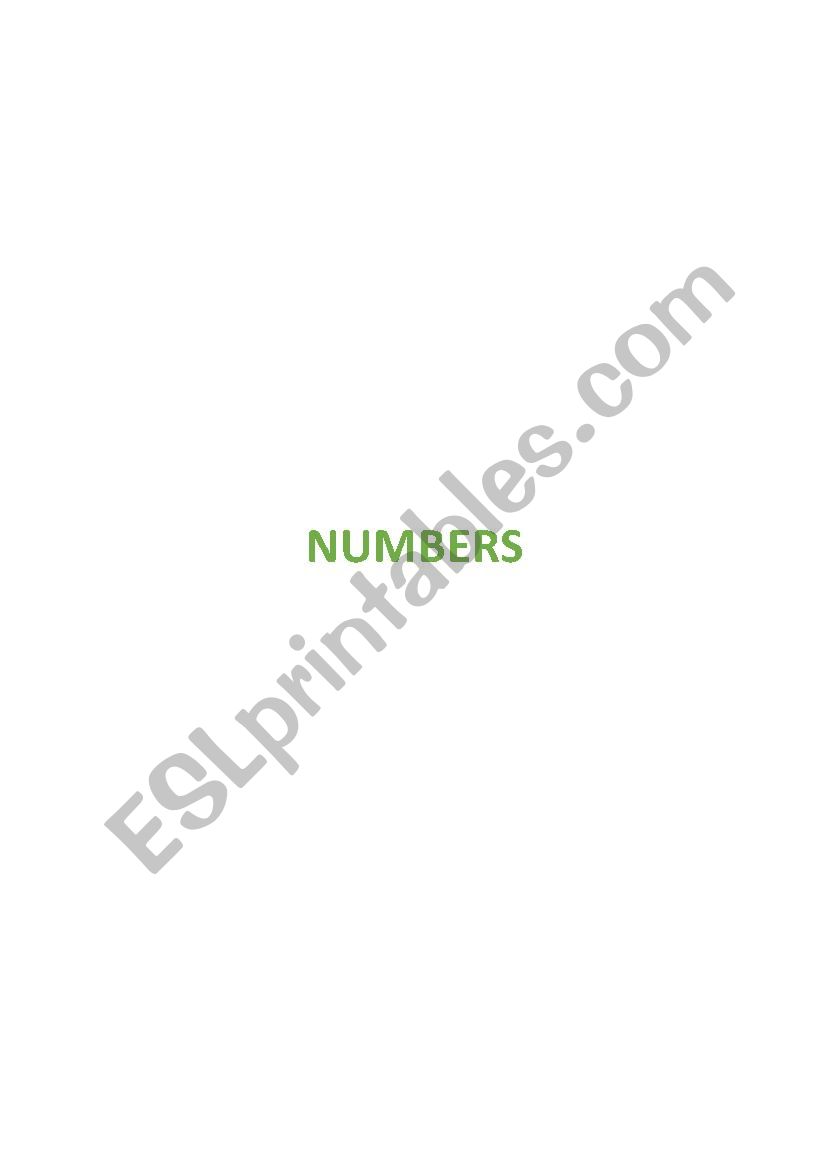 NUMBERS worksheet