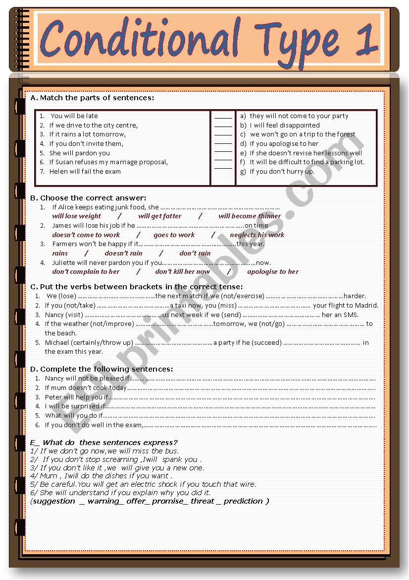 conditional type ine worksheet