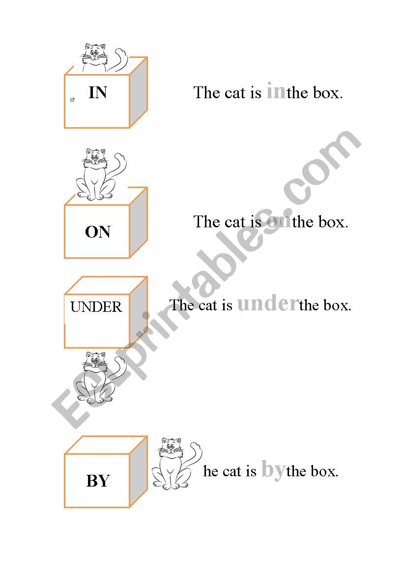 prepositions in on under nexto